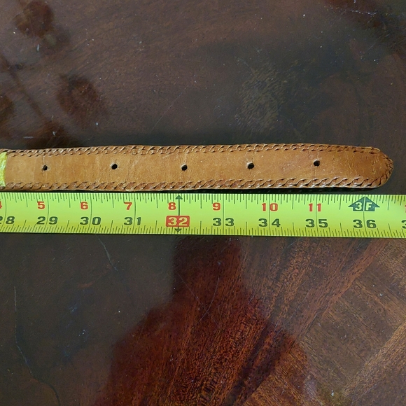 Vintage Women's Handmade Woven Edge Leather & Kilim Blanket Belt - marked Sz 36 - Picture 11 of 11